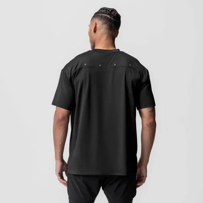 ASRV Short Sleeves Men AeroSilver Oversized Tee Black 034otwr034