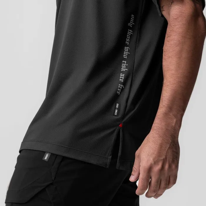 ASRV Short Sleeves Men AeroSilver Oversized Tee Black 034otwr034