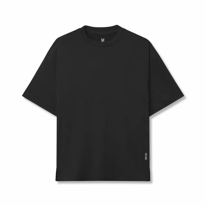 ASRV Short Sleeves Men AeroSilver Oversized Tee Black