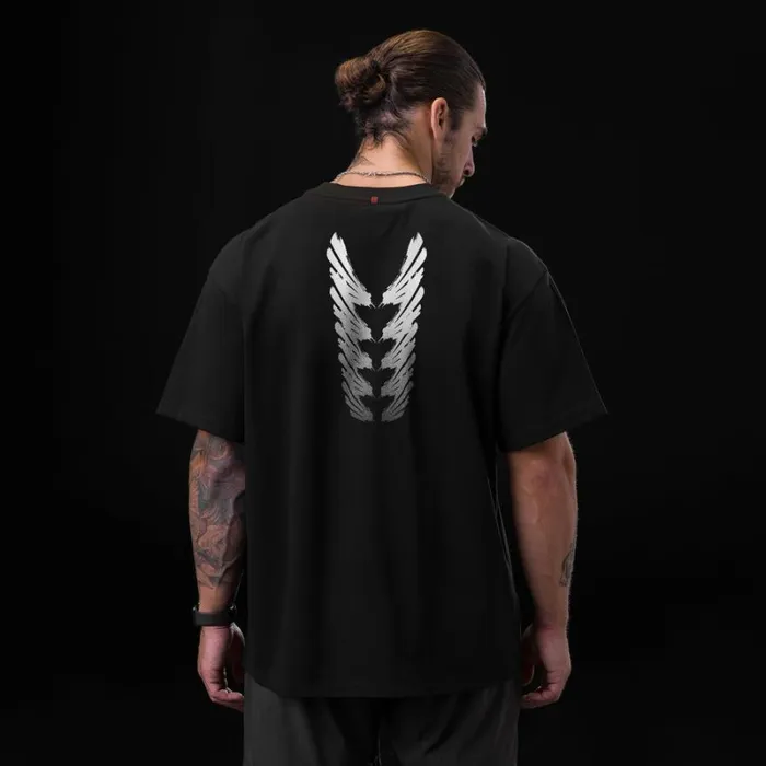 ASRV Short Sleeves Men Tech Essential Relaxed Tee Black 034brush Stroke034
