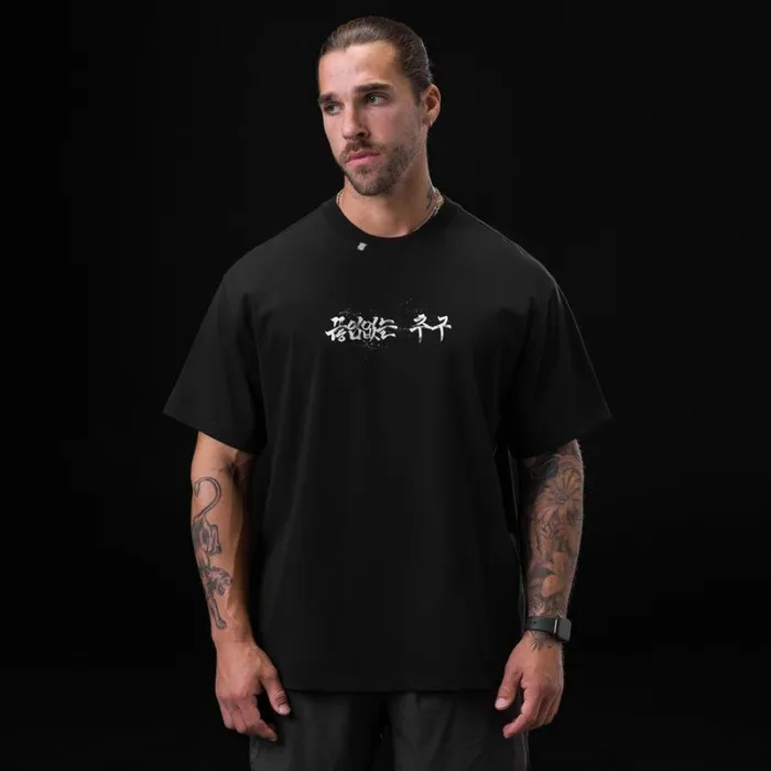 ASRV Short Sleeves Men Tech Essential Relaxed Tee Black 034brush Stroke034