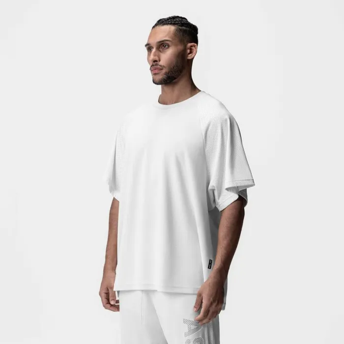 ASRV Short Sleeves Men Waffle Knit Oversized Tee White
