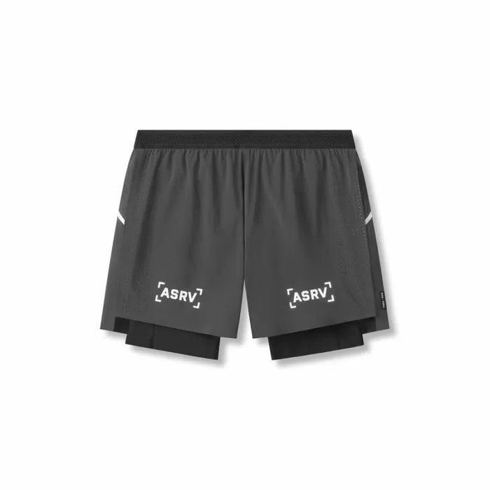ASRV Shorts Men Aerotex 4034 High Split Liner Short Space Grey