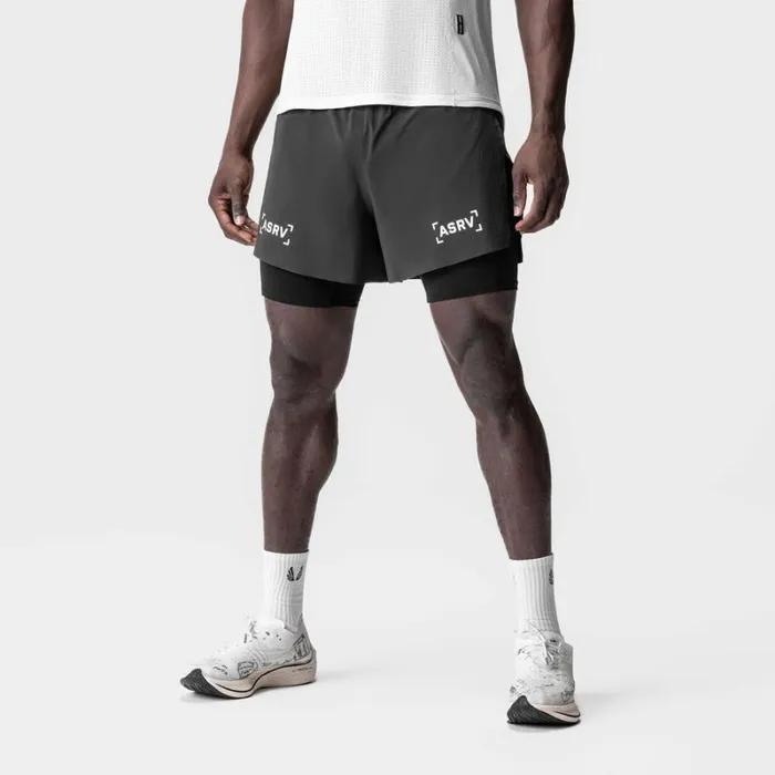 ASRV Shorts Men Aerotex 4034 High Split Liner Short Space Grey