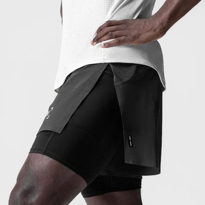 ASRV Shorts Men Aerotex 4034 High Split Liner Short Space Grey