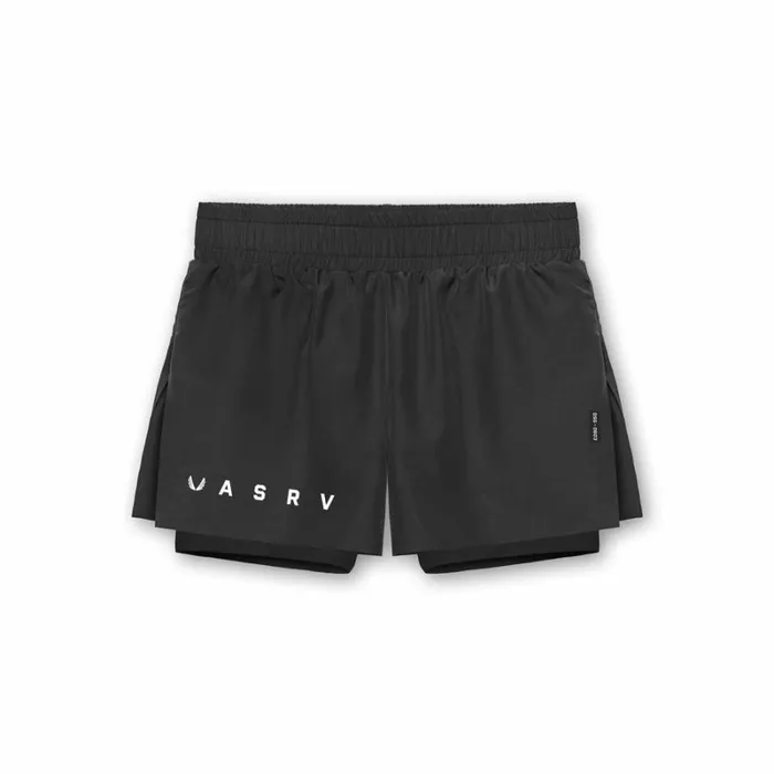 ASRV Shorts Men Laser Cut 3034 High Split Liner Short Blackblack