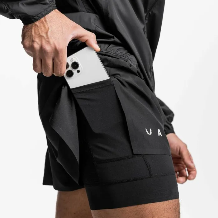 ASRV Shorts Men Laser Cut 3034 High Split Liner Short Blackblack