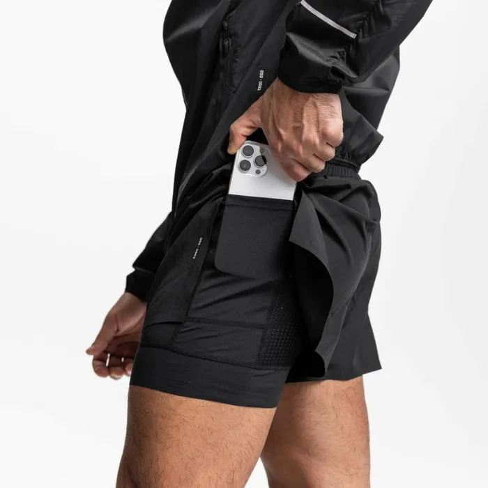 ASRV Shorts Men Laser Cut 3034 High Split Liner Short Blackblack