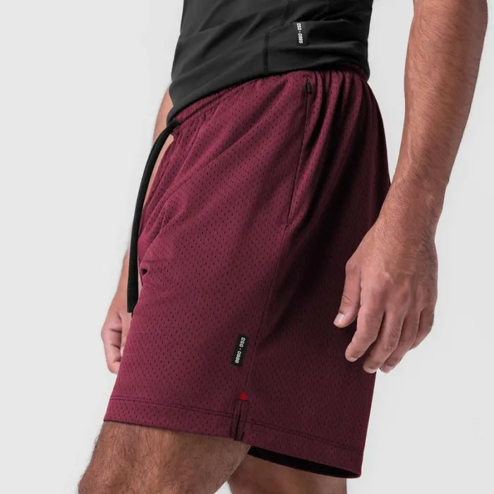 ASRV Shorts Men Reversible 2in1 Short Crimson Red