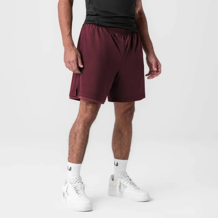 ASRV Shorts Men Reversible 2in1 Short Crimson Red