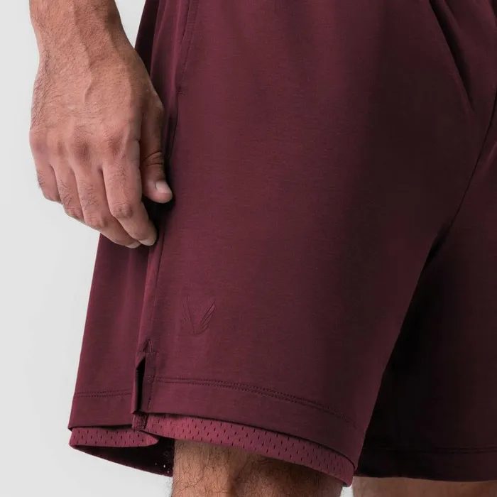 ASRV Shorts Men Reversible 2in1 Short Crimson Red