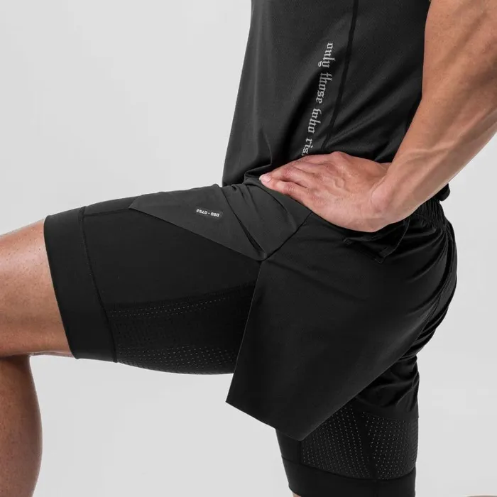 ASRV Shorts Men Ripstop 3034 High Split Liner Short Blackblack