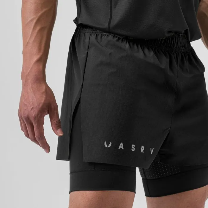 ASRV Shorts Men Ripstop 3034 High Split Liner Short Blackblack