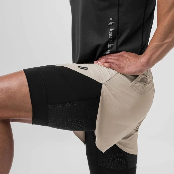 ASRV Shorts Men Ripstop 3034 High Split Liner Short Chaiblack