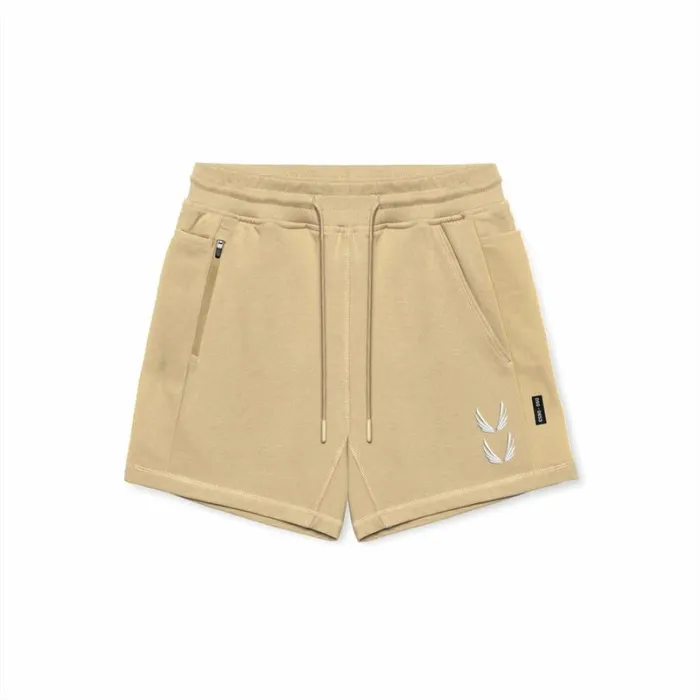 ASRV Shorts Men TechTerry Sidelock Sweat Short Khaki 034stacked Wings034