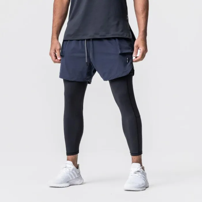ASRV Shorts Men TetraLite 2in1 Legging Cargo Short Navyblack