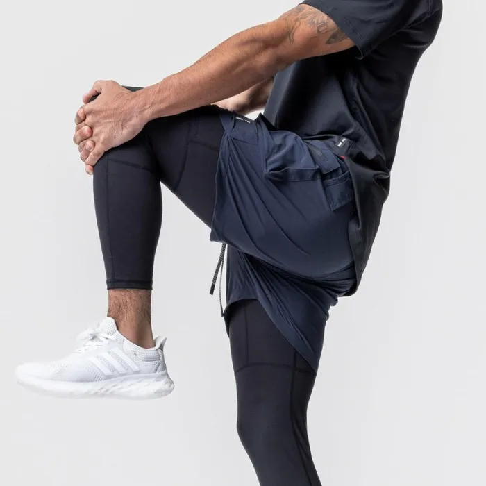 ASRV Shorts Men TetraLite 2in1 Legging Cargo Short Navyblack