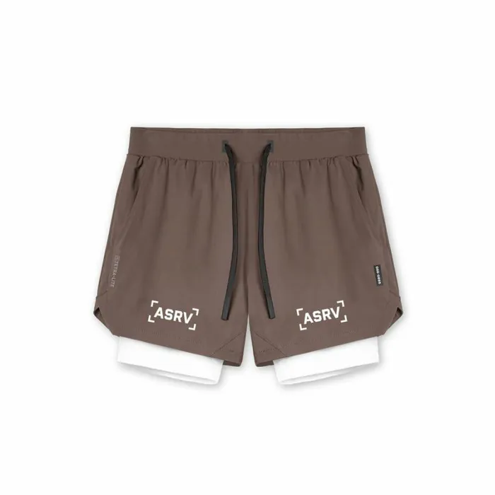 ASRV Shorts Men TetraLite 5034 Liner Short Deep Taupe 034bracket034white