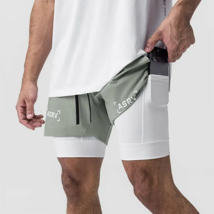 ASRV Shorts Men TetraLite 5034 Liner Short Sage 034bracket034white