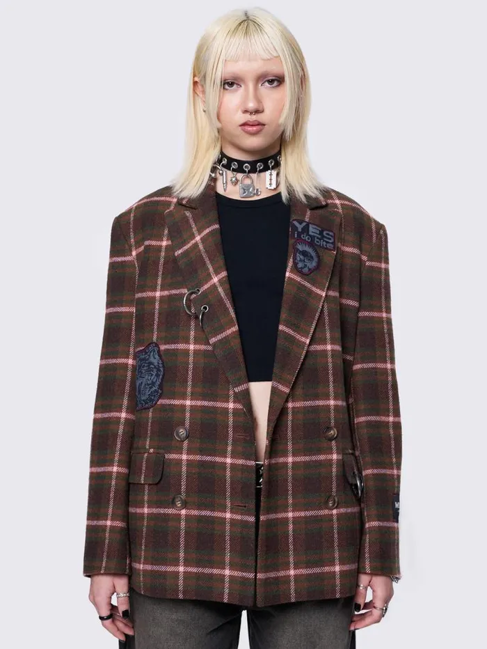 Audrey Plaid Blazer Women Minga London Jackets