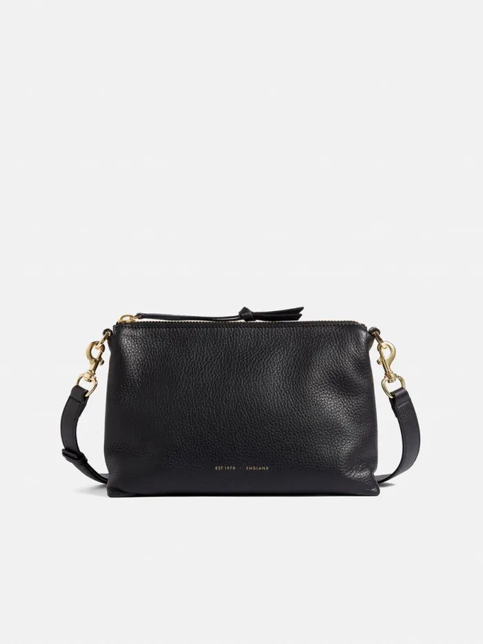 Ava Pebble Leather Crossbody Black Women Jigsaw Leather