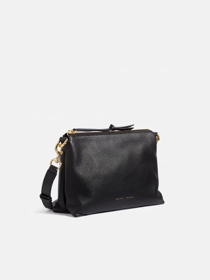 Ava Pebble Leather Crossbody Black Women Jigsaw Leather