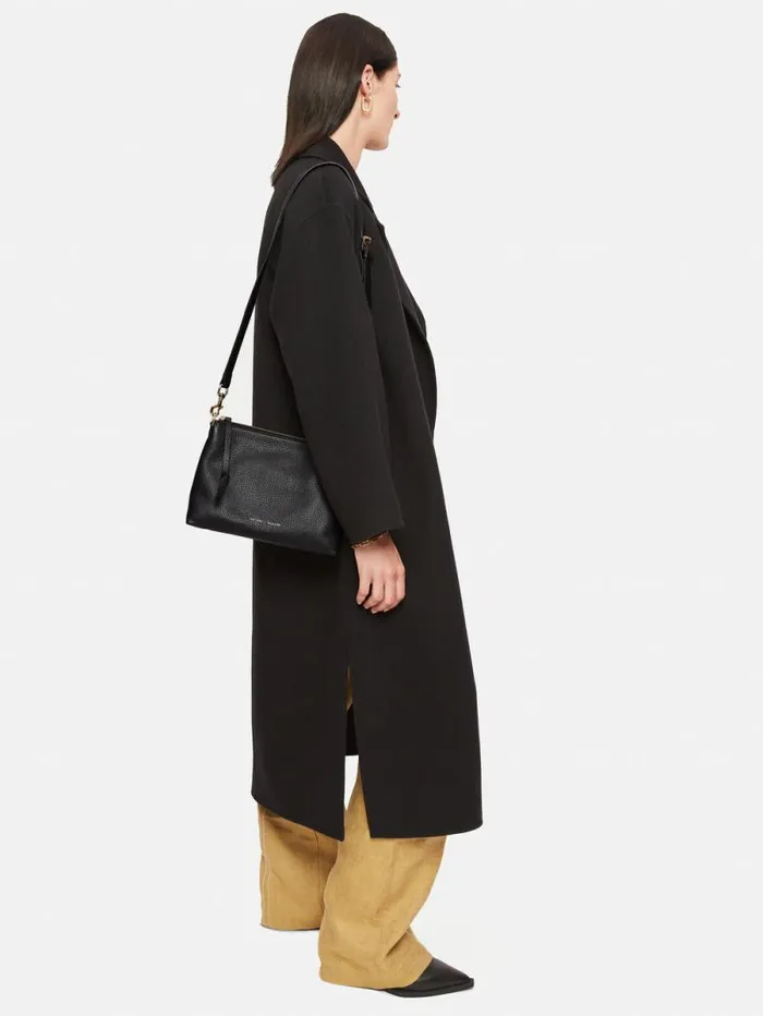 Ava Pebble Leather Crossbody Black Women Jigsaw Leather