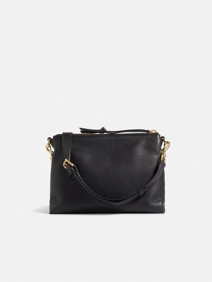 Ava Pebble Leather Crossbody Black Women Jigsaw Leather