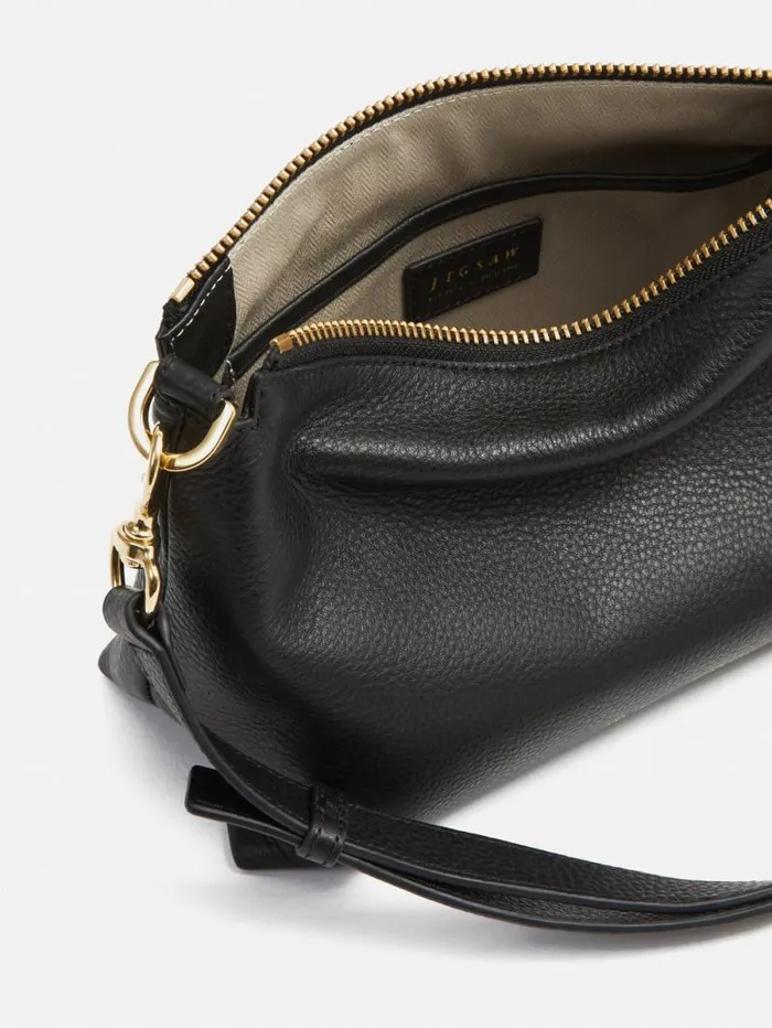Ava Pebble Leather Crossbody Black Women Jigsaw Leather