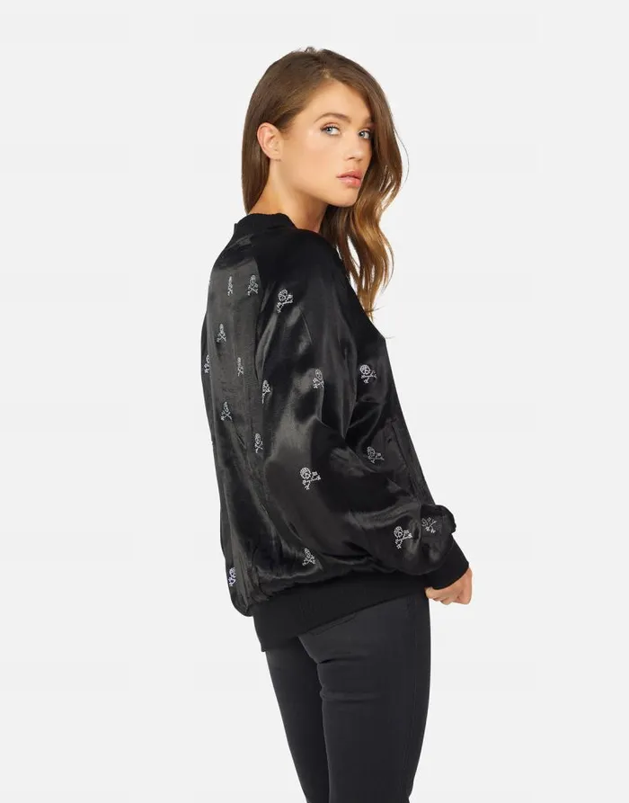Ayla Mini Crystal Cross Bone Skulls Black Women Lauren Moshi Jackets