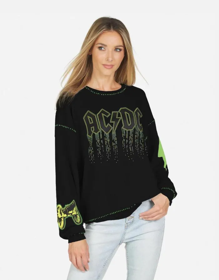Babbs ACDC Neon Stud Black Women Lauren Moshi Long Sleeve