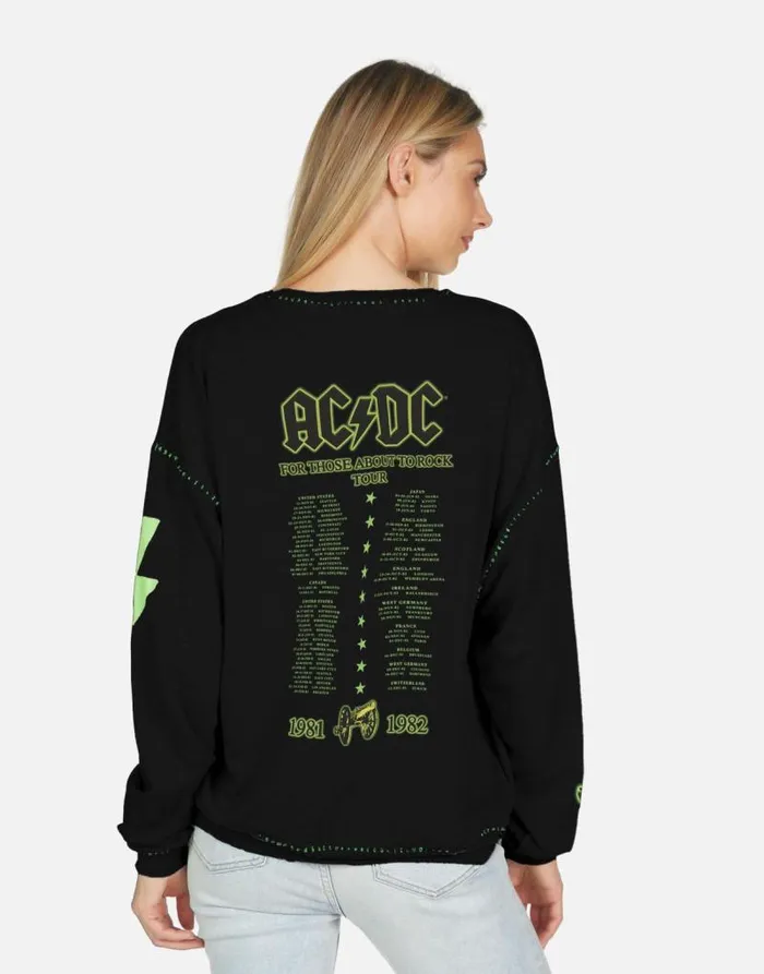 Babbs ACDC Neon Stud Black Women Lauren Moshi Long Sleeve