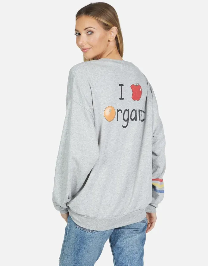 Babbs Fruit Rainbow Heather Grey Women Lauren Moshi Long Sleeve