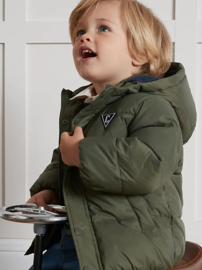 Baby Baby Boy Cyrillus Warm SherpaLined Puffer Jacket Vert Fougere