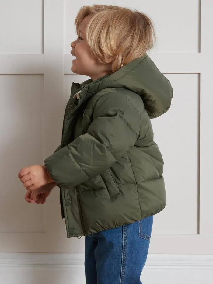 Baby Baby Boy Cyrillus Warm SherpaLined Puffer Jacket Vert Fougere