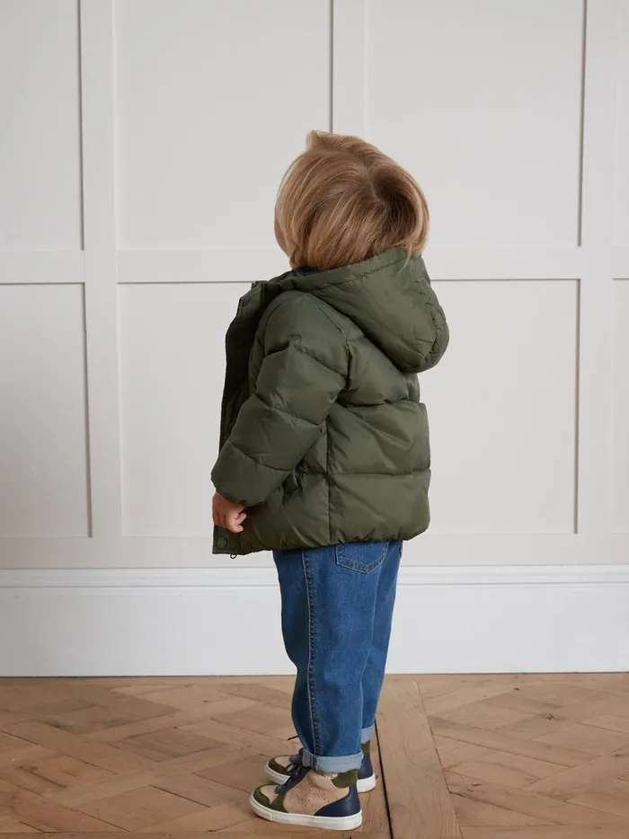 Baby Baby Boy Cyrillus Warm SherpaLined Puffer Jacket Vert Fougere
