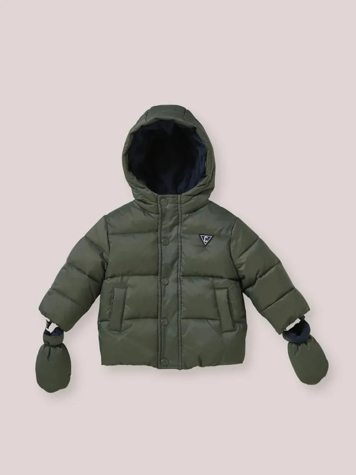 Baby Baby Boy Cyrillus Warm SherpaLined Puffer Jacket Vert Fougere