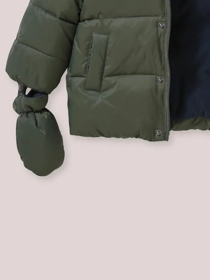 Baby Baby Boy Cyrillus Warm SherpaLined Puffer Jacket Vert Fougere
