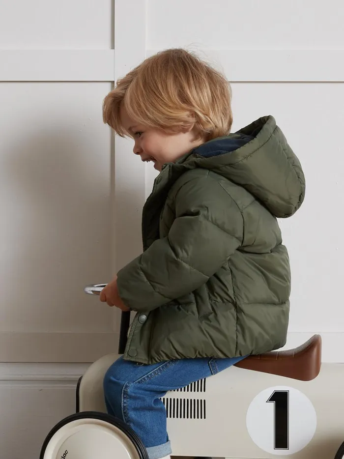 Baby Baby Boy Cyrillus Warm SherpaLined Puffer Jacket Vert Fougere