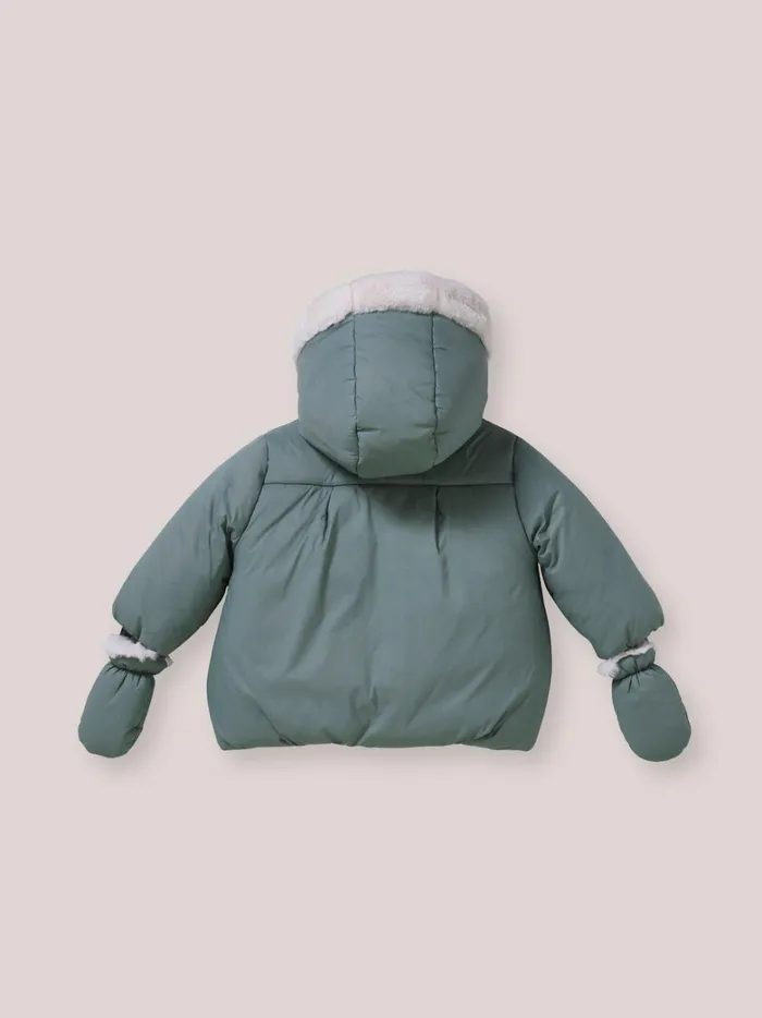 Baby Baby Girl Cyrillus SherpaLined Puffer Jacket Vert De Gris
