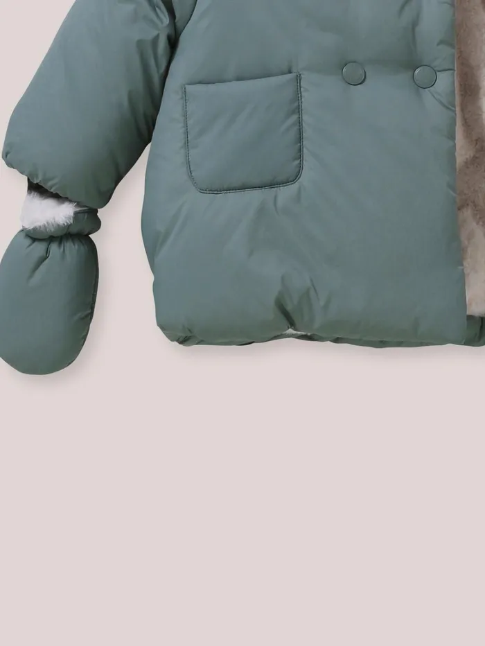 Baby Baby Girl Cyrillus SherpaLined Puffer Jacket Vert De Gris