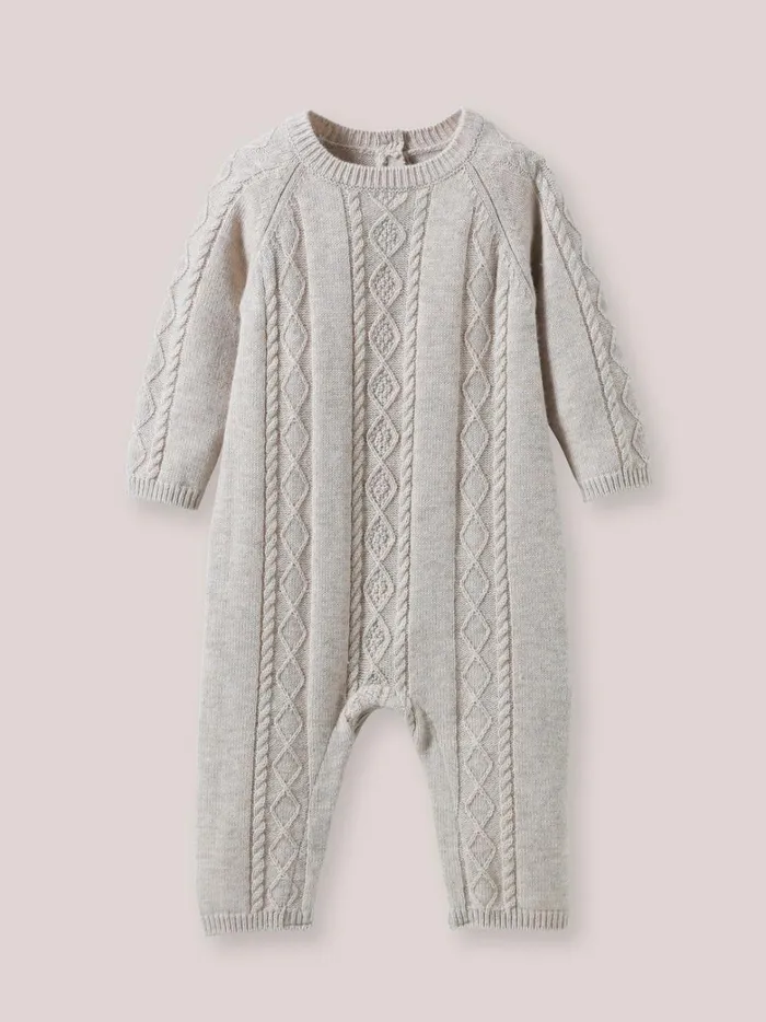 Baby Birth Cyrillus Knit Jumpsuit Beige Chine