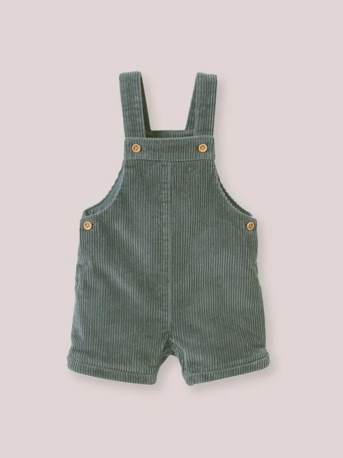 Baby Birth Cyrillus Short Velour Dungarees Glacier
