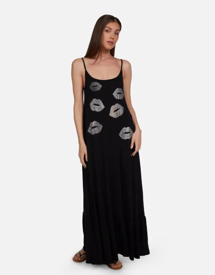 Beatrix Crystal Multi Lips Black Women Lauren Moshi Dresses