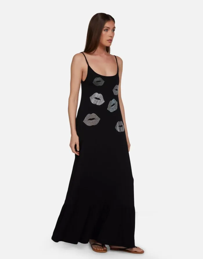 Beatrix Crystal Multi Lips Black Women Lauren Moshi Dresses