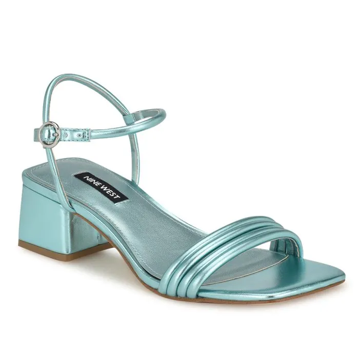 Bernise Block Heel Sandals Blue Women Nine West Heels Bernise Block Heel Sandals Blue Women Nine West Heels