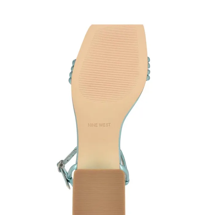 Bernise Block Heel Sandals Blue Women Nine West Heels Bernise Block Heel Sandals Blue Women Nine West Heels