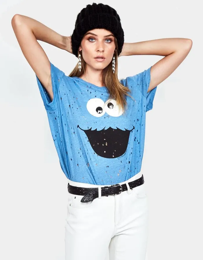 Bess Cookie Monster Riptide Women Lauren Moshi Short Sleeve