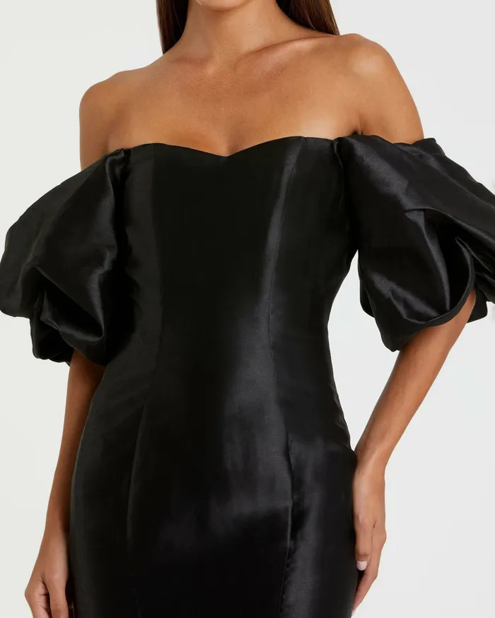 Best Sellers Mac Duggal Women Black Sweetheart Off The Shoulder Puff Sleeve Gown Black Best Sellers Mac Duggal Women Black Sweetheart Off The Shoulder Puff Sleeve Gown Black
