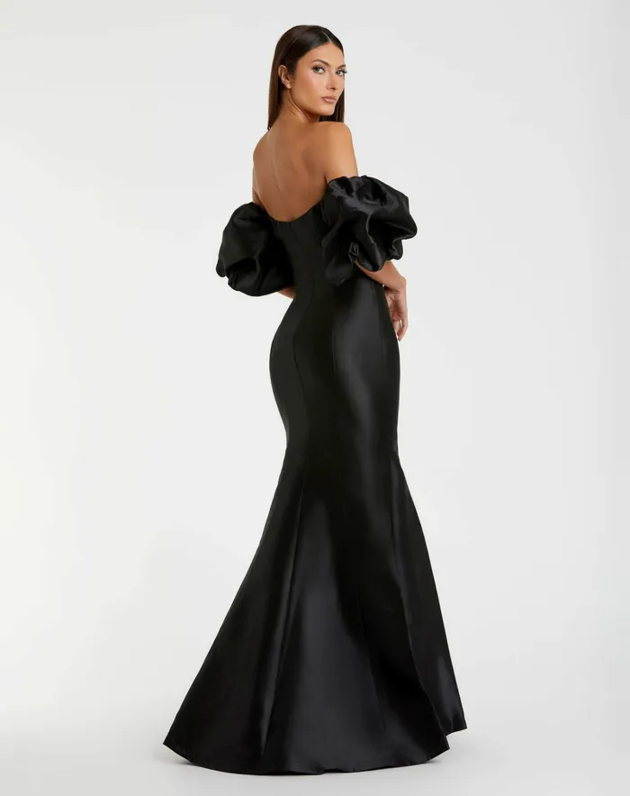 Best Sellers Mac Duggal Women Black Sweetheart Off The Shoulder Puff Sleeve Gown Black Best Sellers Mac Duggal Women Black Sweetheart Off The Shoulder Puff Sleeve Gown Black